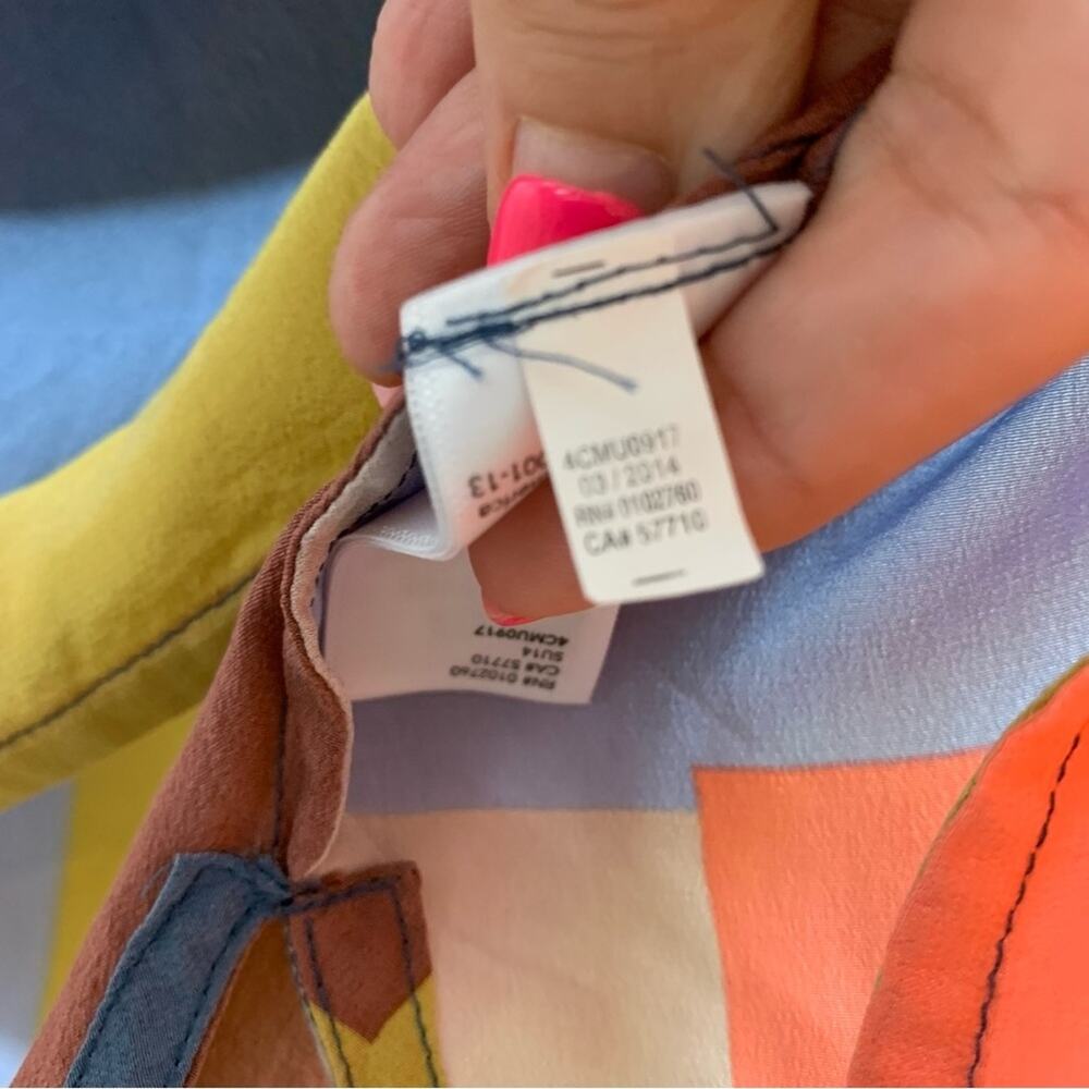 Kate Spade Silk Multi-Color Color Block Sleeveles… - image 5